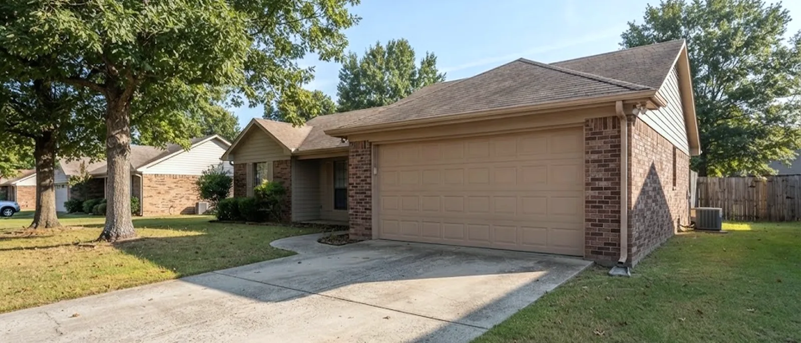 Garage door on a home in the Northwest Tennessee service area